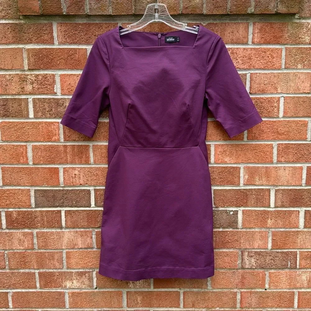 Kate Spade Saturday Shift Midi Dress sz 4 Purple